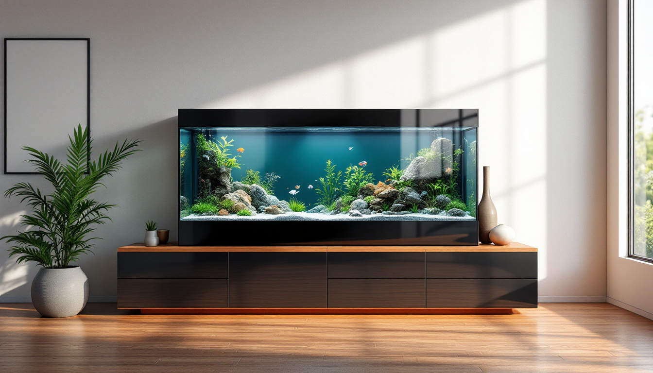 découvrez notre meuble d’aquarium sur mesure, alliant élégance et praticité. personnalisez votre espace aquatique tout en harmonisant votre intérieur avec un mobilier design, spécialement conçu pour sublimer votre aquarium.